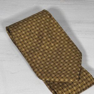 Gold Geometric Patterned Silk Tie Nautica